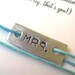 Mrs. - Stamped Metal Wrap Bracelet on Cotton Cord