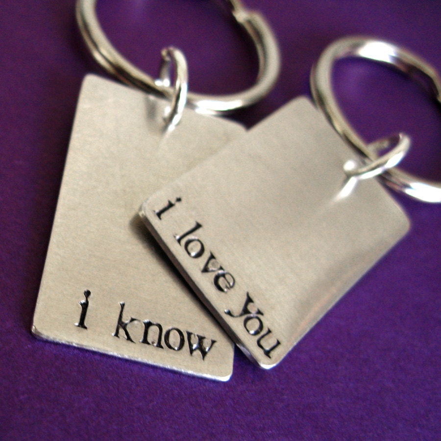 Star Wars Key chains -Han & Leia- I love you and I know- his and hers key chains -Set of 2