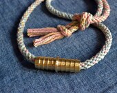Cotton & brass Corda Necklace - kumihimo hand braiding