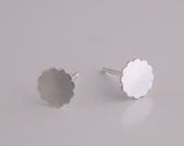 Small Flower Stud Earrings - silver