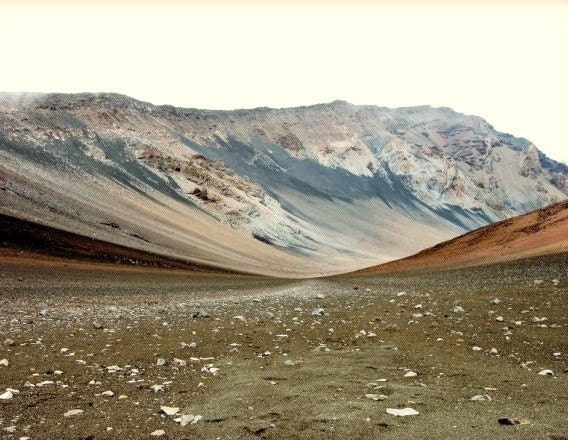 Landscape Photography - Sienna brown and copper earthtones slate charcoal gray Hawaii volcano 8x10 - Haleakala