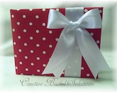 Red and White Polka Dot Wedding Guest Book- White Bow