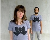 Wolf Like Me - tshirt for women - gray t shirt - tri-blend track tee - wolf inkblot - rorschach test - womens fashion - for her