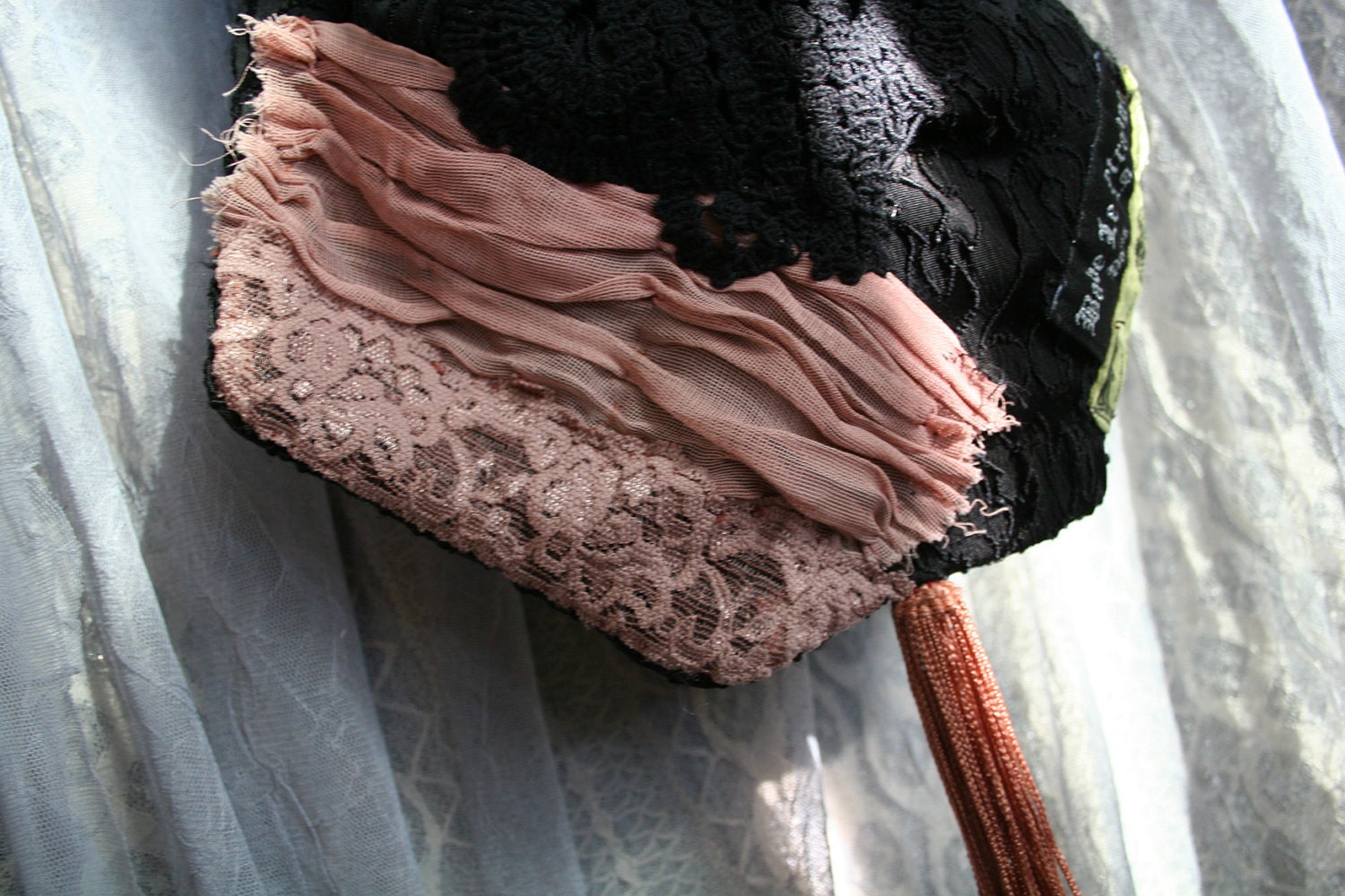 simply rose and black circus ooak corset purse