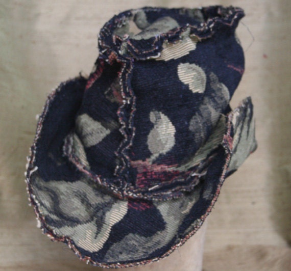 black floral tapestry hat