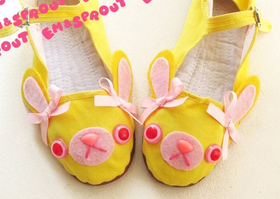 Pink Lemonade Bunny Mary Jane Shoes - Size 5