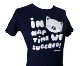 Womens Cat T-Shirt - In Naptime We Succeed Ladies Shirt - Available in Sizes S, M, L, XL