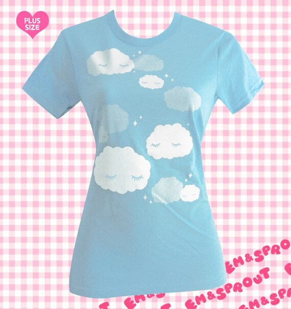Sleepy Clouds Ladies T-Shirt - Plus Size 1X or 2X