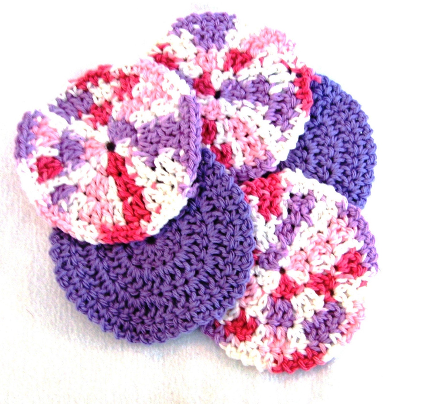 Drink Coaster:  It's the Great Crochet Coaster Comeback - 5 - Hand Made Ecofriendly and Green
