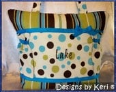 Designs by Keri Polkadots Spiro dot Stripes gorgeous diaper bag or tote purse great for baby girl or boy choose ribbon color