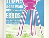 Egads Man Run - 11x14 Poster Print