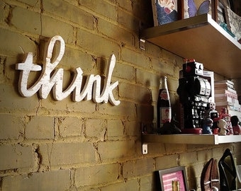 think script handmade wood sign - wall decoration for vintage or modern decor