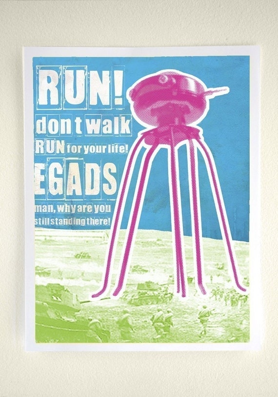 Egads Man Run - 11x14 Poster Print