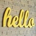 SALE: XL hello script handmade wood sign - wall decoration for vintage or modern decor
