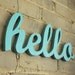 SALE hello script handmade wood sign - wall decoration for vintage or modern decor