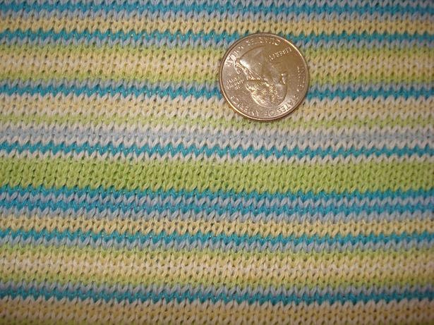 SALE Blue Green and Yellow Cotton/poly  Sweater Knit Fabric 1 YD