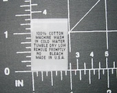 50 Woven Care Content Clothing Tag Labels - 100 Percent Cotton Machine Wash Tumble Dry Low