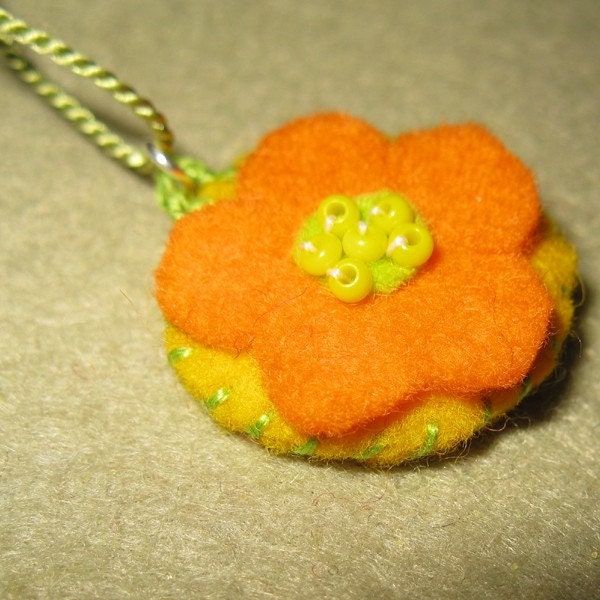 Gather Up the Fragments Felt Pendant