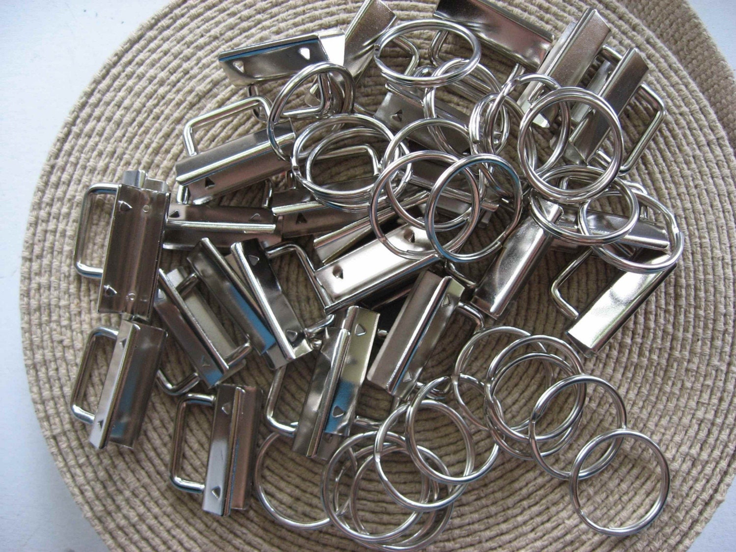 Key Fobs Hardware NICKEL Rectangular Top  NEW PRICE 100 Pcs