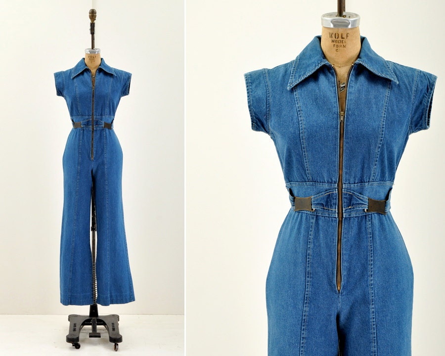 70s Denim Bell Bottom Jumpsuit By Maevenvintage On Etsy 5323