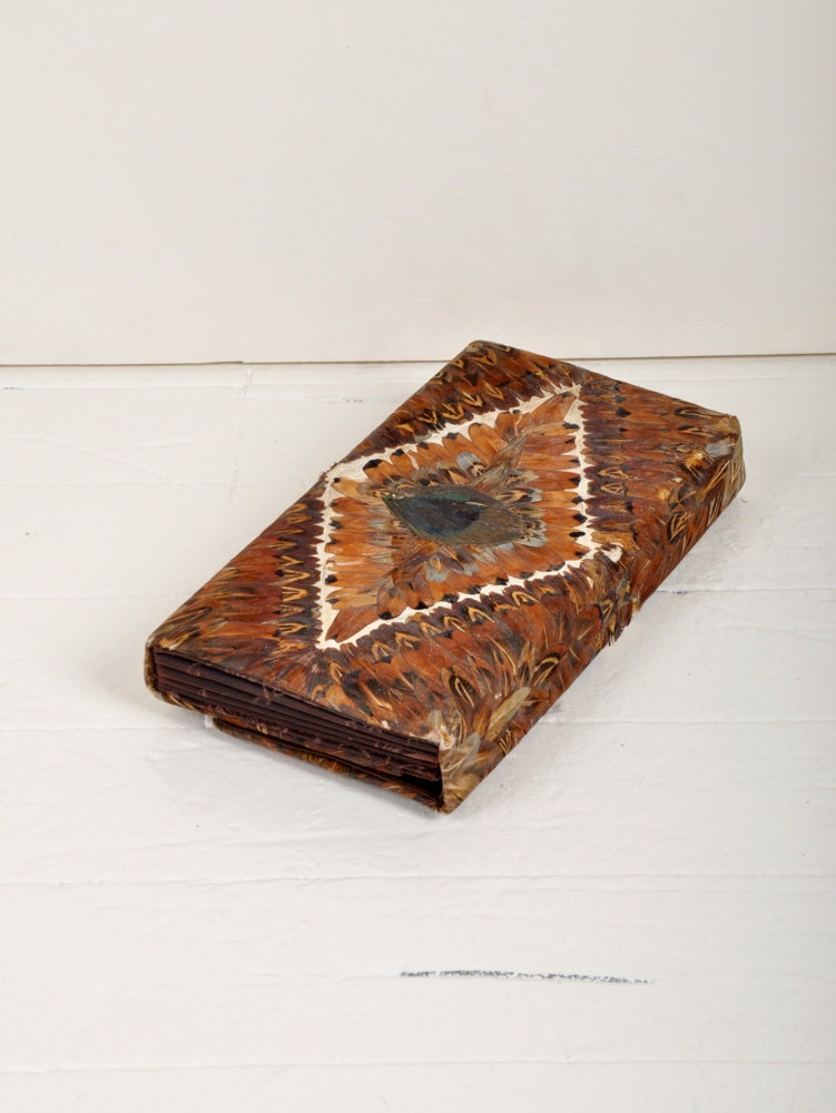 vintage peacock feather clutch