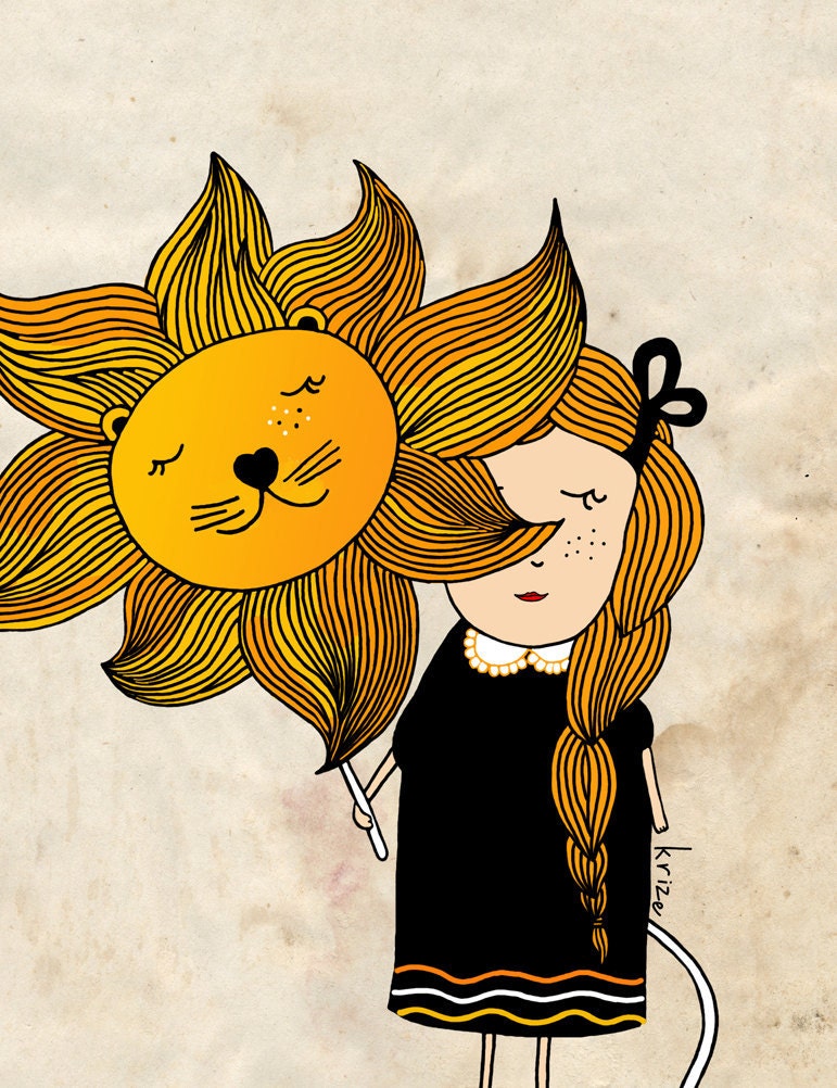 Children's Wall Art Print. Leo. Zodiac Print. Children Wall Art