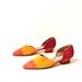 size 9 COLORBLOCK multicolor leather 80s RAINBOW slip on flats