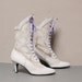 size 7.5 LACE white leather 80s SOUTHWEST spectator LACE up ankle boots