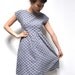 GEOMETRIC floral print 50s MAD MEN empire cotton dress