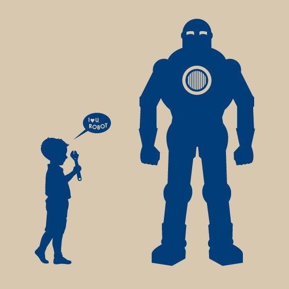 I Love You Robot Tshirt (for men and women)