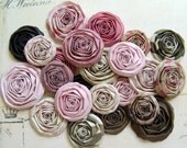 Pirate Princess handmade paper flowers SET of 24 roses pink and brown blooms