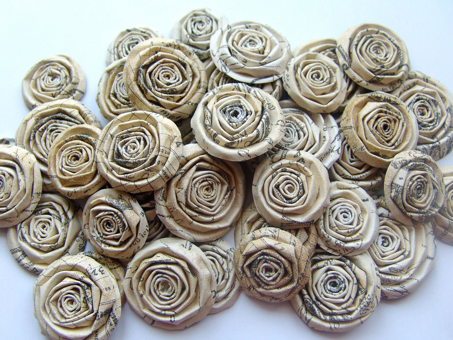 Wedding paper flowers set of 50 handmade roses CUSTOM gift wrap