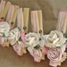 Shabby Chic Nursery PINK decorated Clothes Pins Decorated Clothes Pegs Set of 10 with handmade flowers PINK paper flower
