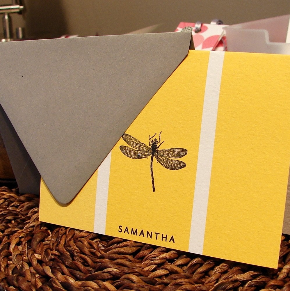 dragonfly folded notecards set (10)