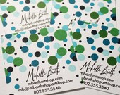 green and blue bubbles calling cards - set (50)
