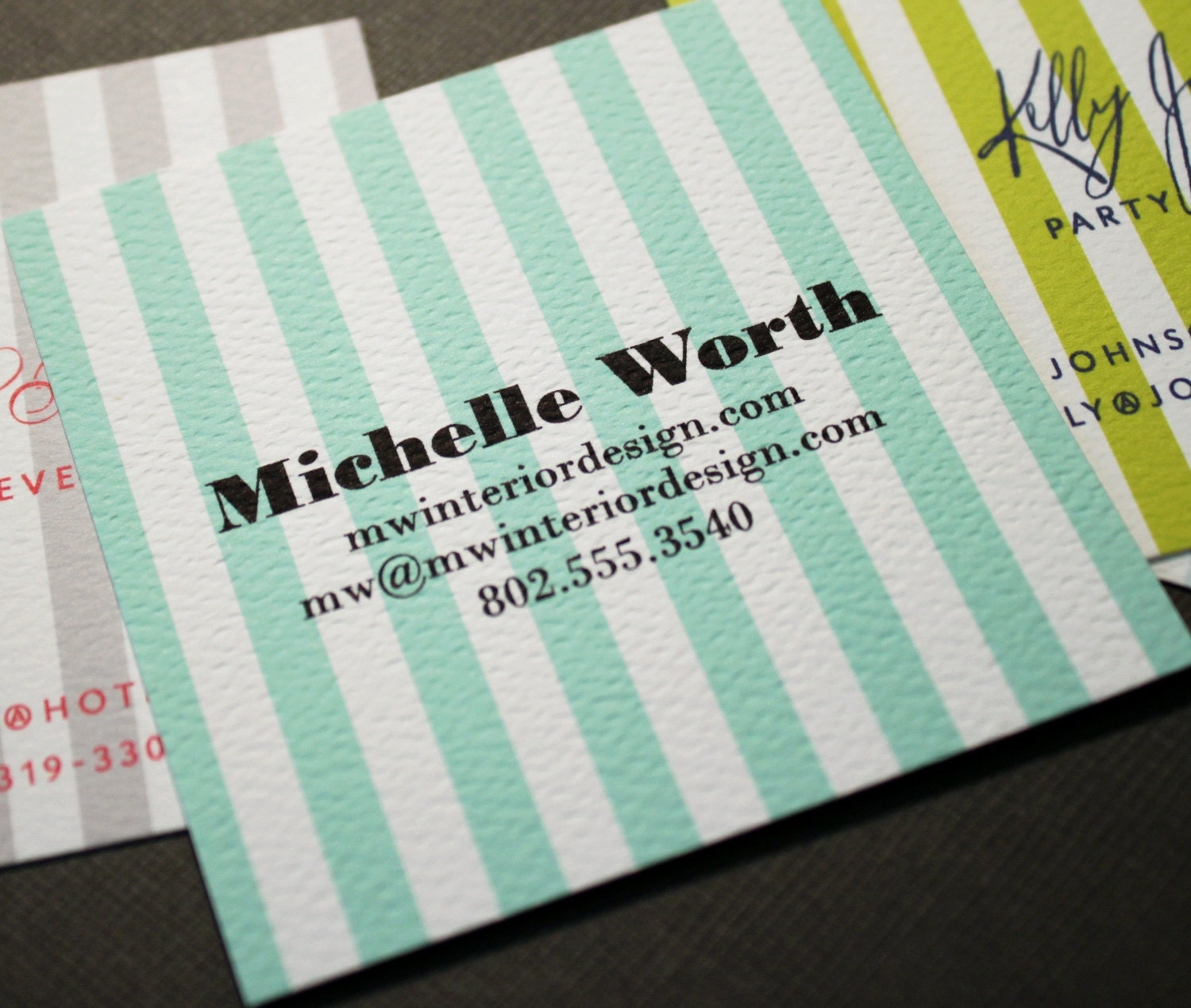one-sided stripe calling card set (50)