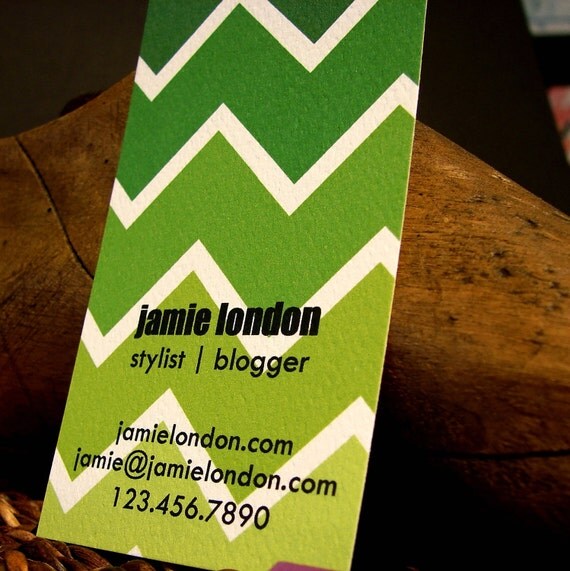 chevron ombre calling cards - set (50)