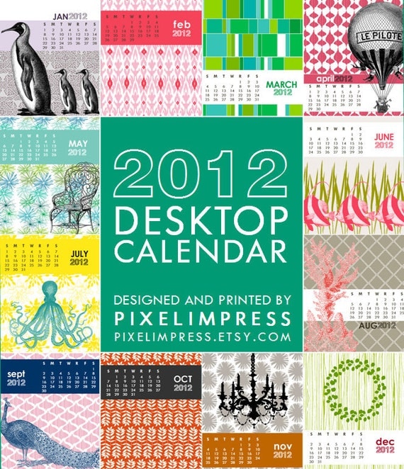 ON SALE 2012 pixelimpress desktop calendar