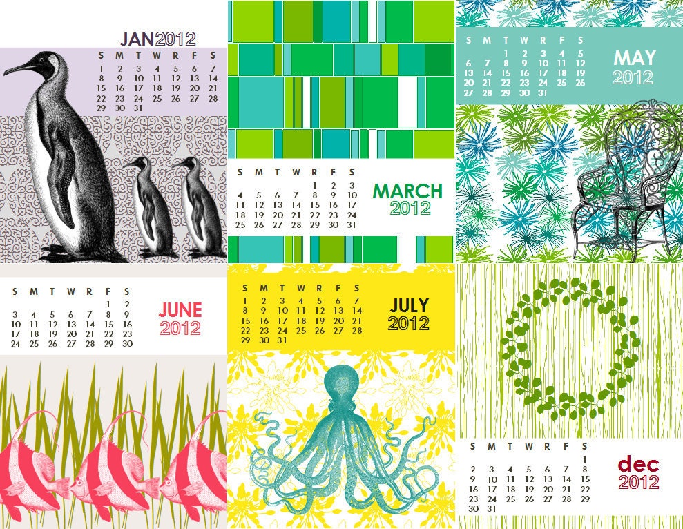 ON SALE 2012 pixelimpress desktop calendar