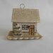 Pair of miniature vintage Putz house ornaments, made in Czechoslovakia