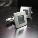Square Silver and Resin Cuff Links