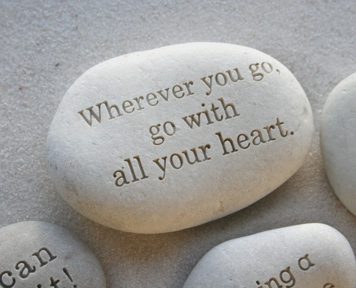 Message Stone - custom text on beach pebble by sjEngraving