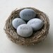 Mothers day gifts - set of 4 personalized engraved name stones in nest - Mom's Nest (c) by sjEngraving