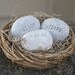 Personalized wedding gift - engraved stones with names and date in love nest