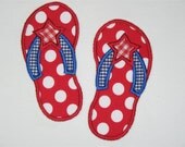 Flip Flop Applique Tee or Bodysuit - Short Sleeves - 4th of July - Holiday - Independence Day