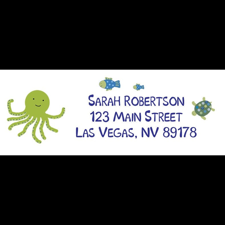 30 Personalized Return Address Labels   Under the Sea
