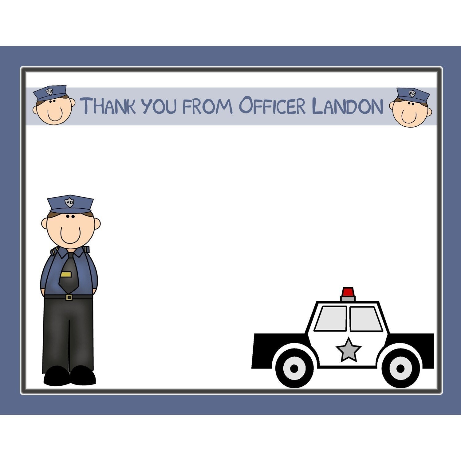 20 Personalized Thank You Cards Police Party By Partyplace