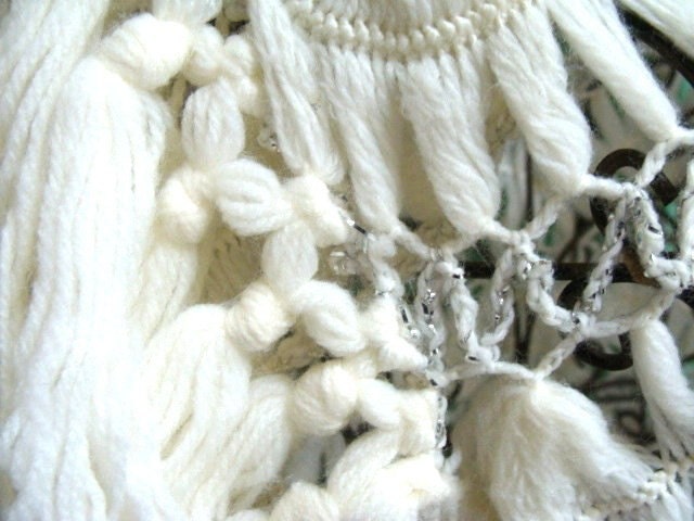 Snow Queen---Vintage  White and Silver Wrap