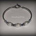 Wedding Bracelet - White Pearls and Sapphire Swarovksi Crystal Bridesmaid Bangle Bracelet
