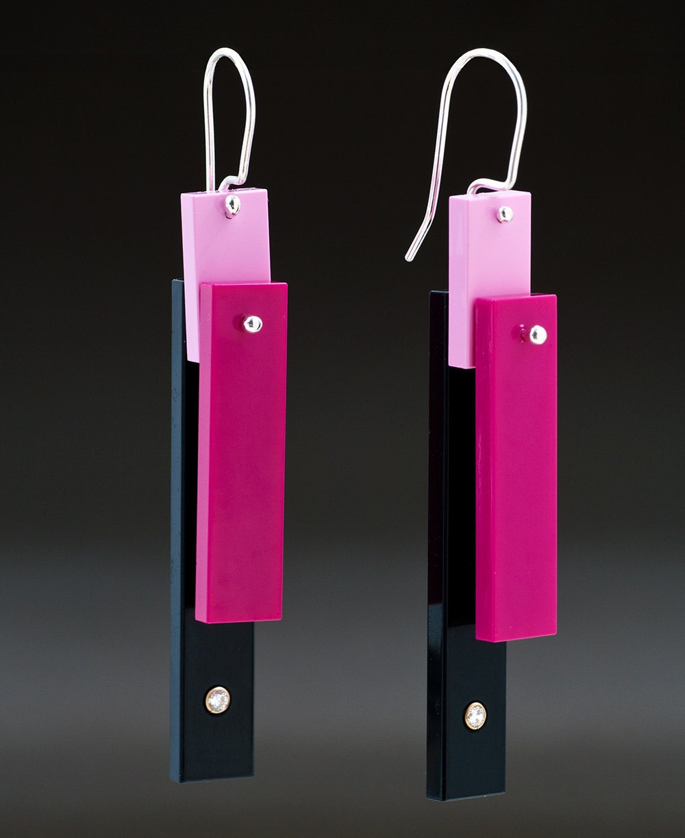 licorice tile earrings